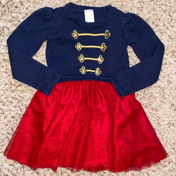 3t/4t girls navy sweater and red layered tulle nutcracker dress from Gymboree - Picture 1 of 6